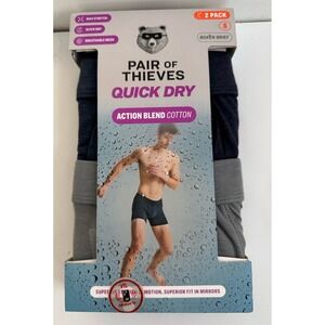 Pair of Thieves 2-PACK Men's Small Quick Dry Action Blend Cotton Boxer Briefs